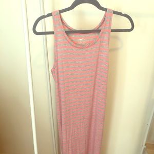 Stem pink & grey maxi dress, M